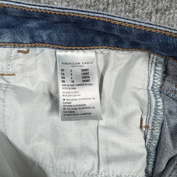 American Eagle Outfitters Super High Rise Jegging Jeans Womens 6 Blue Distressed - Picture 10 of 14